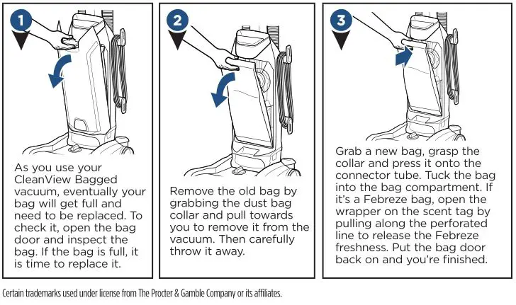 Bissell 20191-20193 Series Cleanview Bagged Vacuum - Changing the Bag