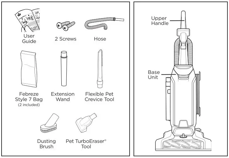 Bissell 20191-20193 Series Cleanview Bagged Vacuum - What’s in the Box
