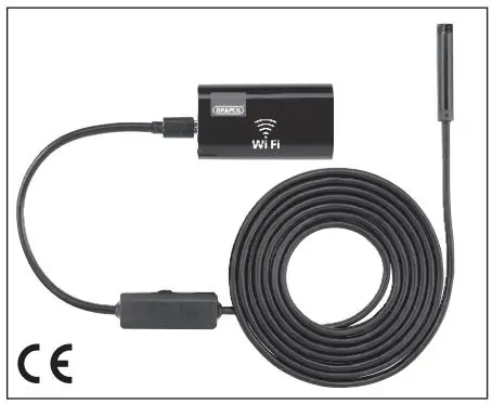 DRAPER 91648 Rechargeable Waterproof Wi-Fi Endoscope Instruction Manual - Main Product