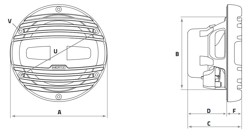HERTZ HMX 6.5 Marine Speaker - Dimensions