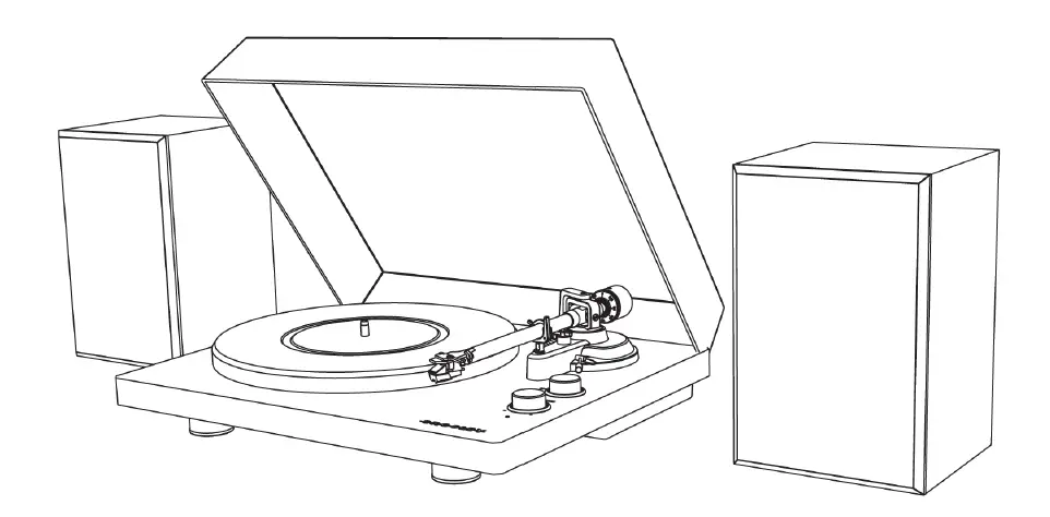 CROSLEY C62B-WA Belt-Drive 2-Speed Vinyl Bluetooth Turntable with Included Speaker Instruction Manual-1