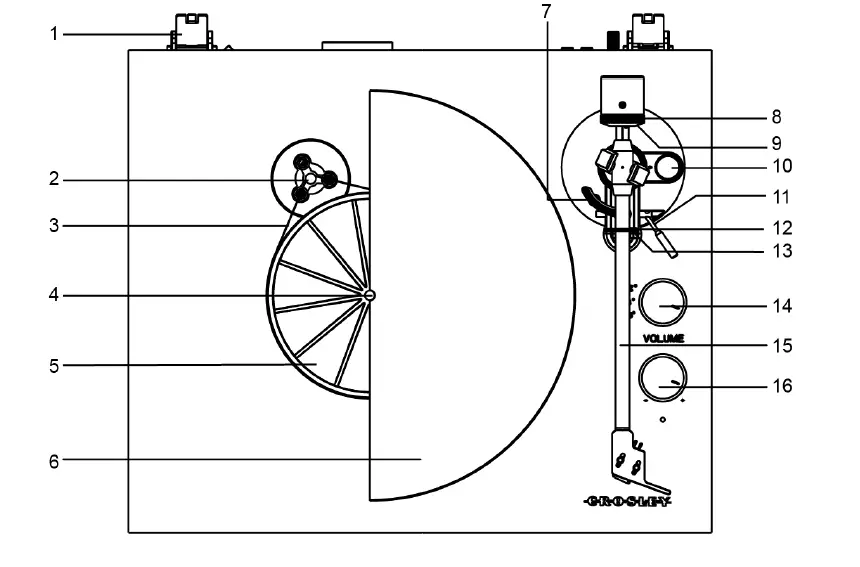 CROSLEY C62B-WA Belt-Drive 2-Speed Vinyl Bluetooth Turntable with Included Speaker Instruction Manual-2