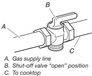 JENNER W11508892A Commercial Style Gas Cooktops - Gas supply line