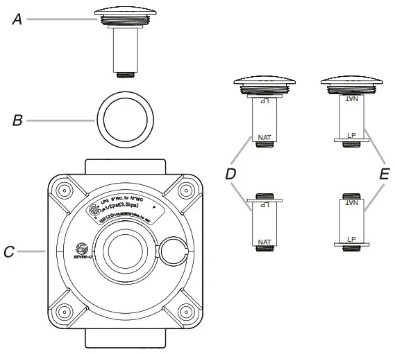 JENNER W11508892A Commercial Style Gas Cooktops - Regulator cap