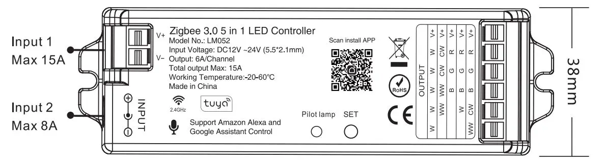 Mi-Lighting LM052 Zigbee 3.0 5-in-LED Strip Controller 1.1