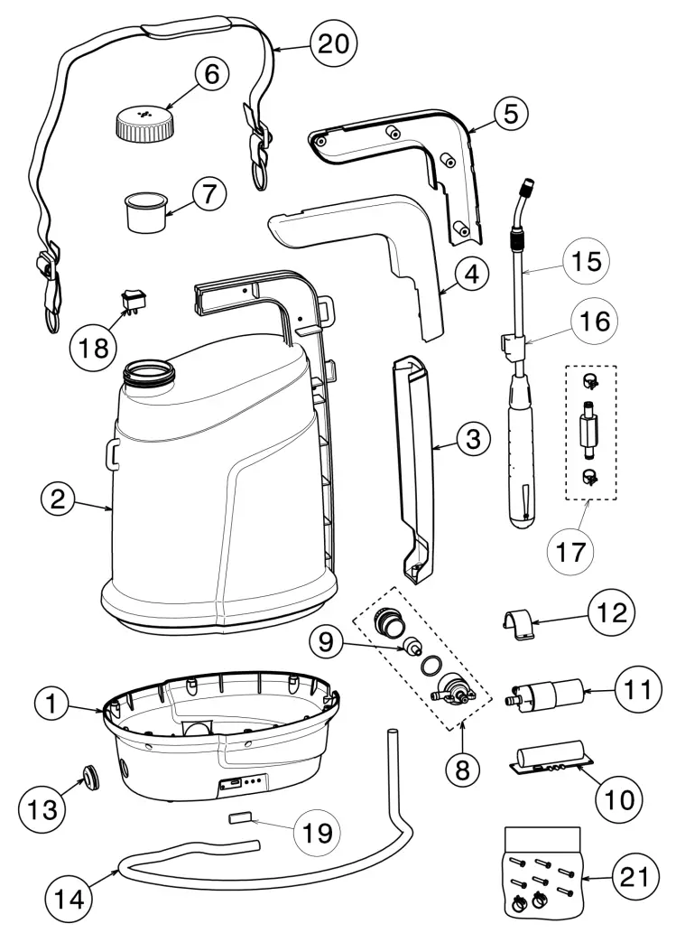VOLPI V Black Smart Shoulder Electric Sprayer - fig 1