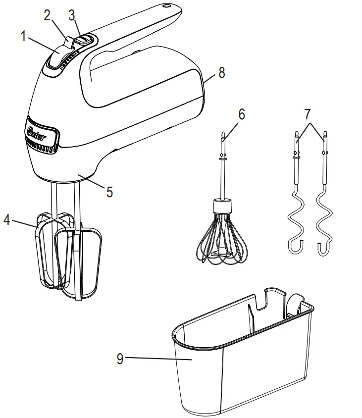Oster FPSTHMTJ S Hand Mixer - fig1