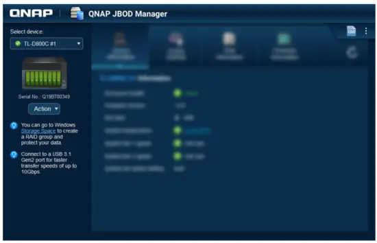 QNAP JBOD Enclosure Software - app1