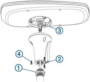 Mounting the Compass with the Cable Routed Through the Pole