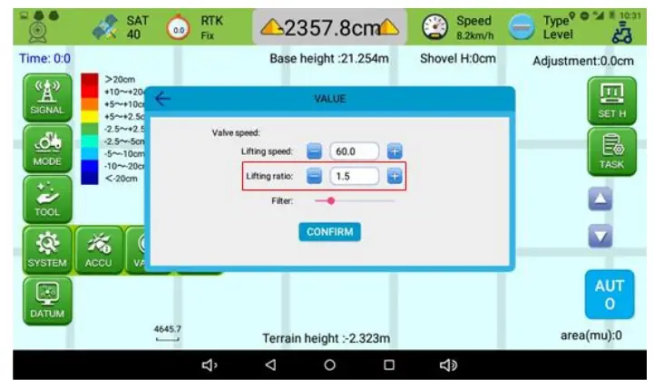 Adjust Lifting Ratio