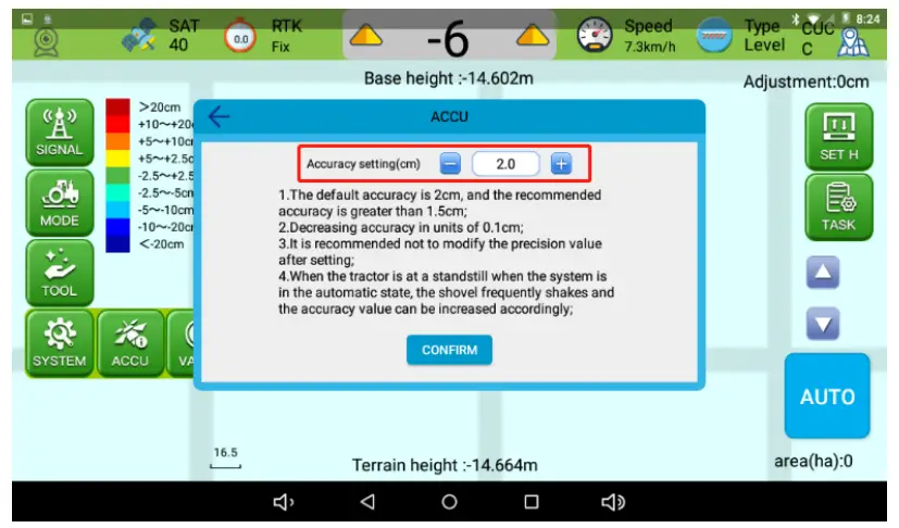 Adjust Accuracy Setting