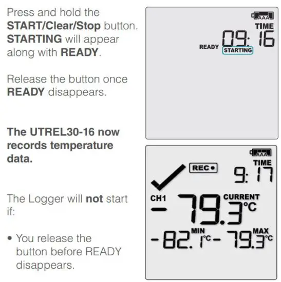 FIG 6 Starting your UTREL30-16