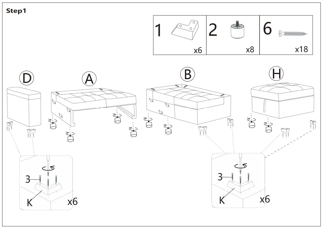 SIMPLE RELAX 89136 87 75 in W Woven Fabric Sleeper Sectional Sofa - fig 3
