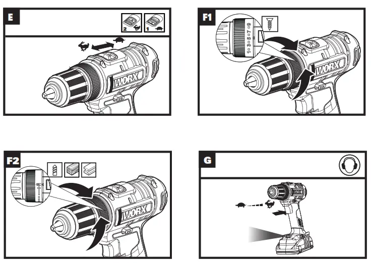WORX WX108L 20V Cordless Drill and Driver - FIG3