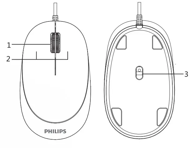 PHILIPS SPK7207 2000 Series Wired Mouse - Figure 1