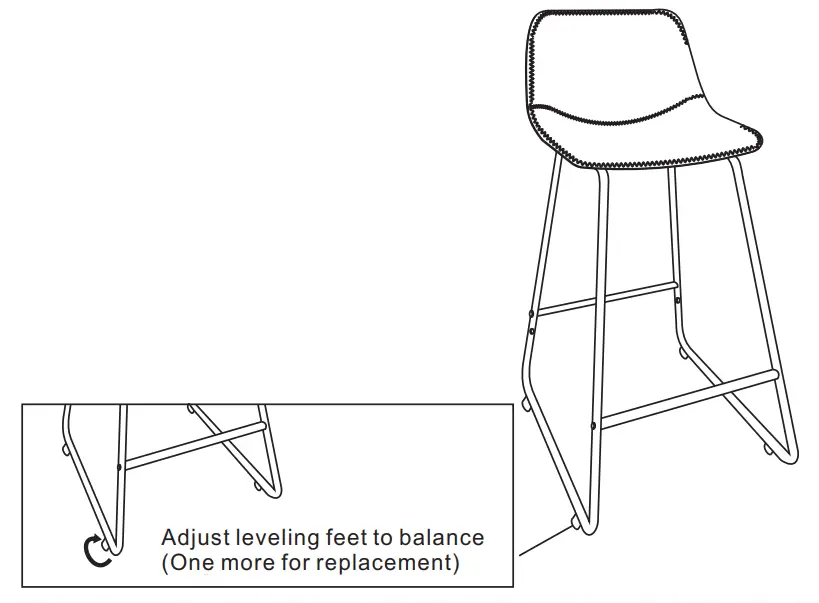 LUE BONA Alexander Series 30 Inch Bar Stool - Fig 6