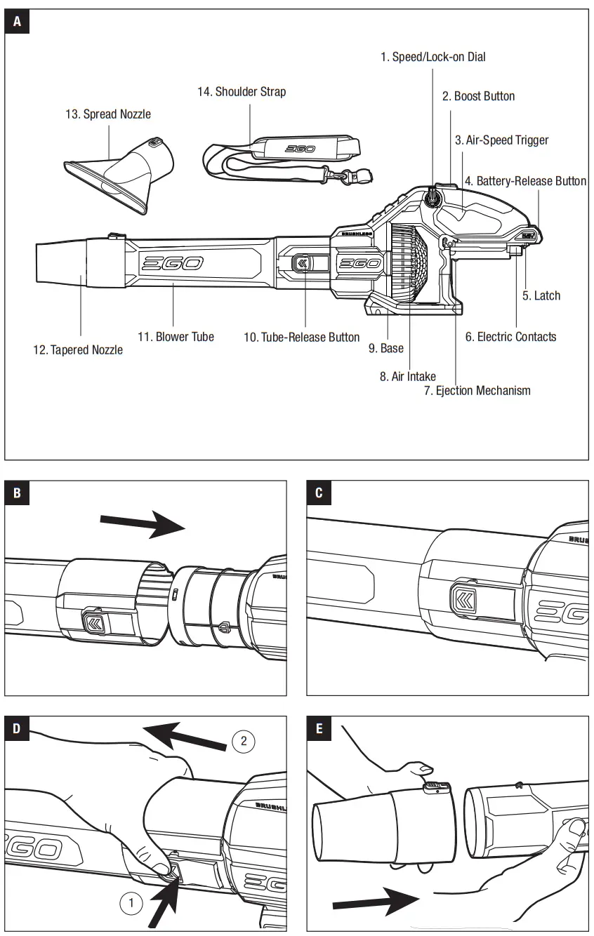 EGO LB7650E 56 Volt Lithium Ion Cordless Blower - fig 1