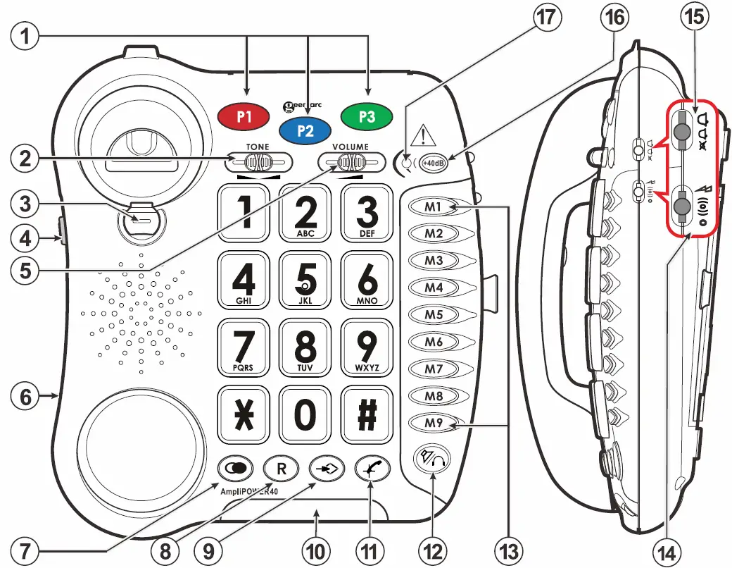 geemarc AmpliPOWER 40 Multifunction Telephone 01
