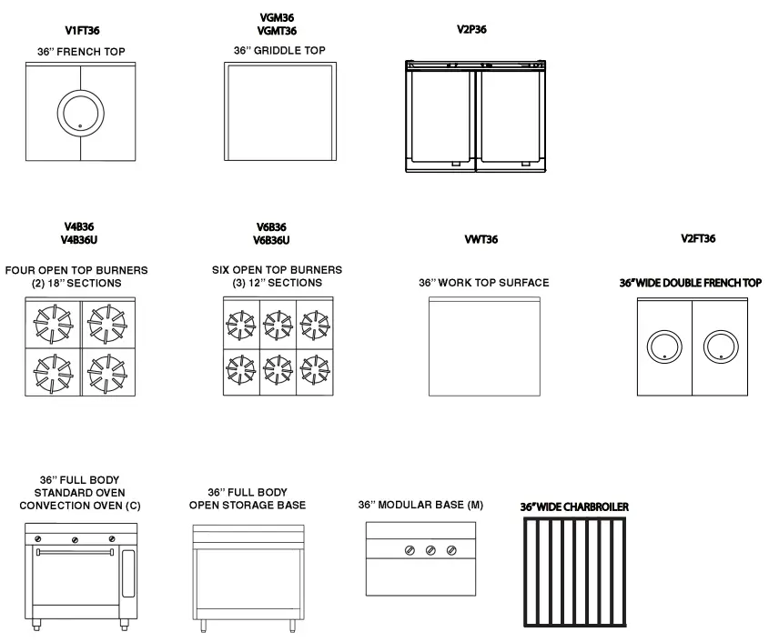 VULCAN V6B36 V Series HDR Gas Ranges - HEAVY DUTY RANGES 1
