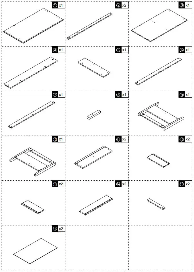 HOMEDEPOT KF210167-01 Rectangle Wooden Coffee Table User Guide - Parts List