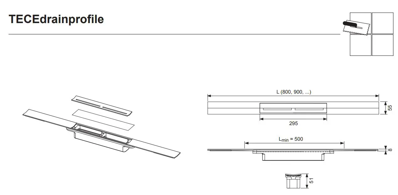 TECE 670800 Drainprofile Shower Installation Guide