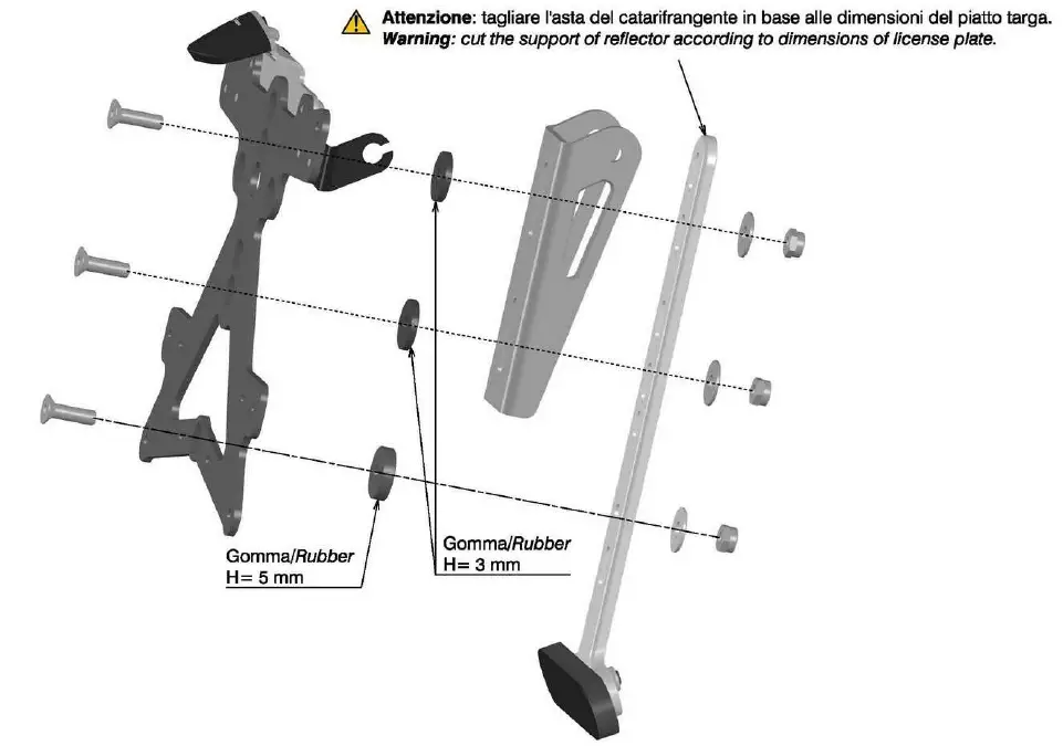 rizoma FOX License Plate Support with Tail Light 3