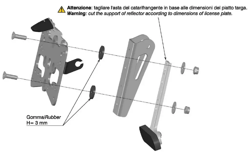 rizoma FOX License Plate Support with Tail Light 4