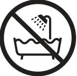 Do not use this appliance near bathtubs icon