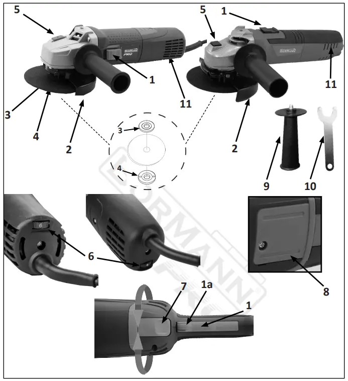 BORMANN PRO BAG1450 1400W Grinder - 1