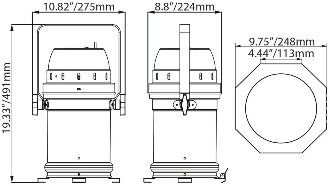 ADJ PAR Z100 3K - Dimensional