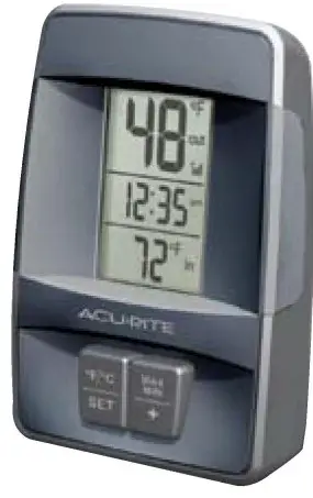 ACURITE 00606 Wireless In-doorOutdoor Thermometer with Clock-