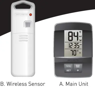 ACURITE 00606 Wireless In-doorOutdoor Thermometer with Clock-ACURITE 00606 Wireless IndoorOutdoor Thermometer with Clock2