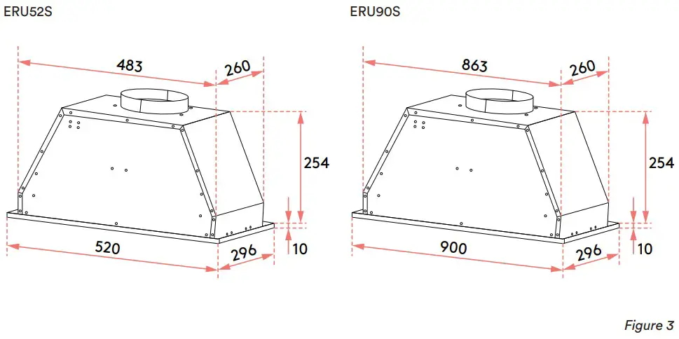 Esatto ERU52S 52 and 90cm Undermount Rangehood - FIGURE 2