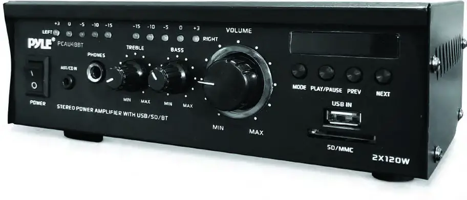 PYLE PCAU48BT Wireless BT Mini Blue Series Stereo Power Amplifier