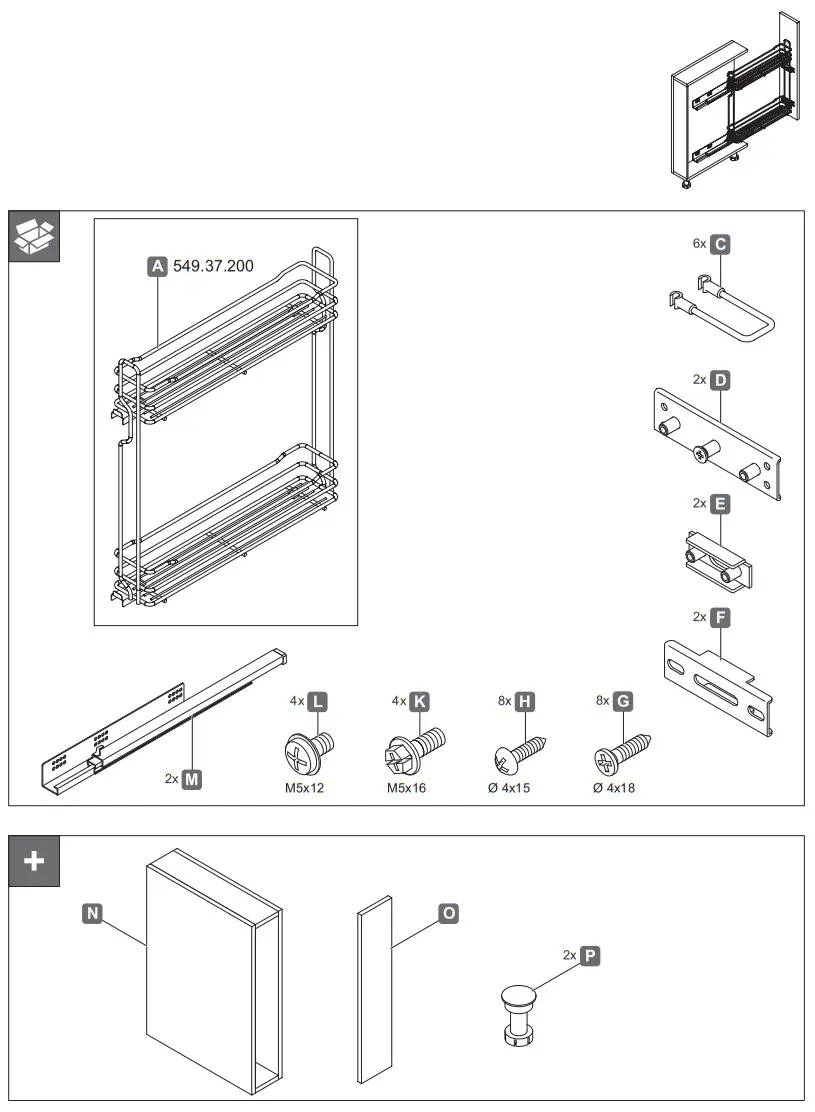 HAFELE 549.37.200 Base Unit Pull-Out - FIG 1