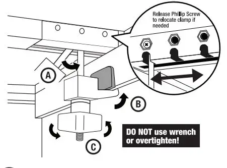 TYGER T3 Soft Tri-Fold Truck Bed Instruction Manual - Front Clamps Usage