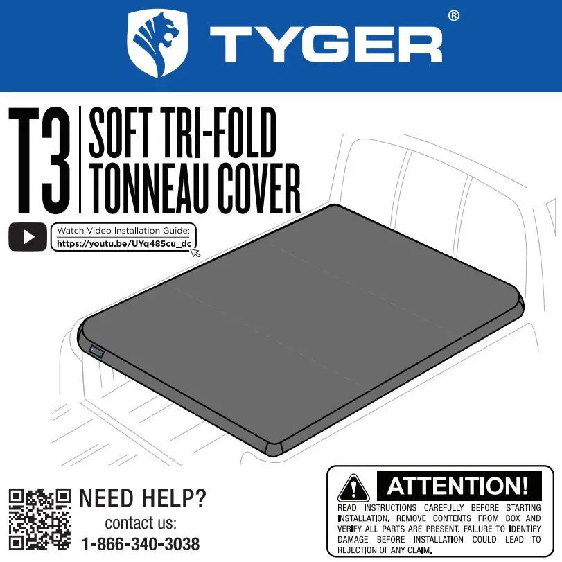 TYGER T3 Soft Tri-Fold Truck Bed Instruction Manual
