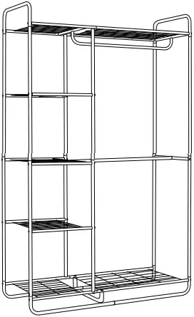 Style Selections SL-107 Wardrobe Gray Steel Portable Closet