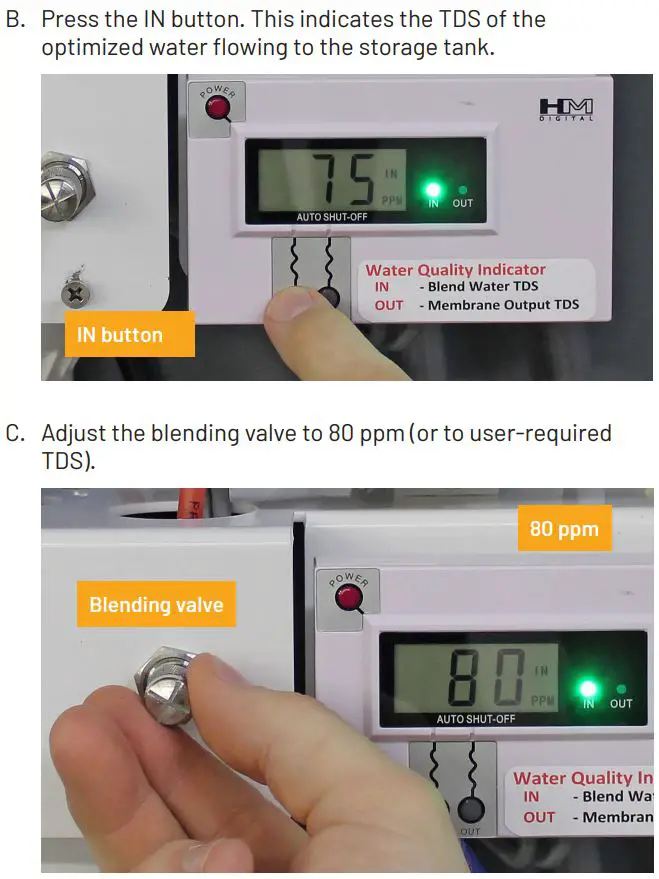 PENTAIR BWS1500 High Flow Reverse Osmosis (Ro) System With Tank Installation Guide - Adjust the Blend TDS