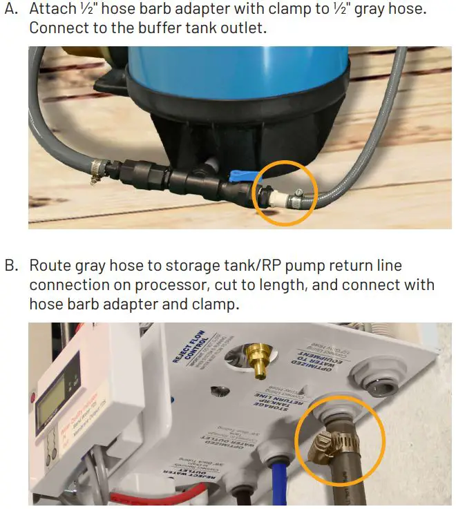 PENTAIR BWS1500 High Flow Reverse Osmosis (Ro) System With Tank Installation Guide - Make the Buffer Tank Outlet to Processor Connection