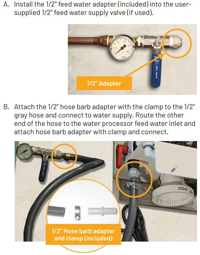 PENTAIR BWS1500 High Flow Reverse Osmosis (Ro) System With Tank Installation Guide - Make the Feed Water Connection