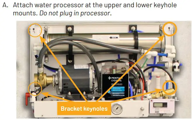 PENTAIR BWS1500 High Flow Reverse Osmosis (Ro) System With Tank Installation Guide - Mount Processor