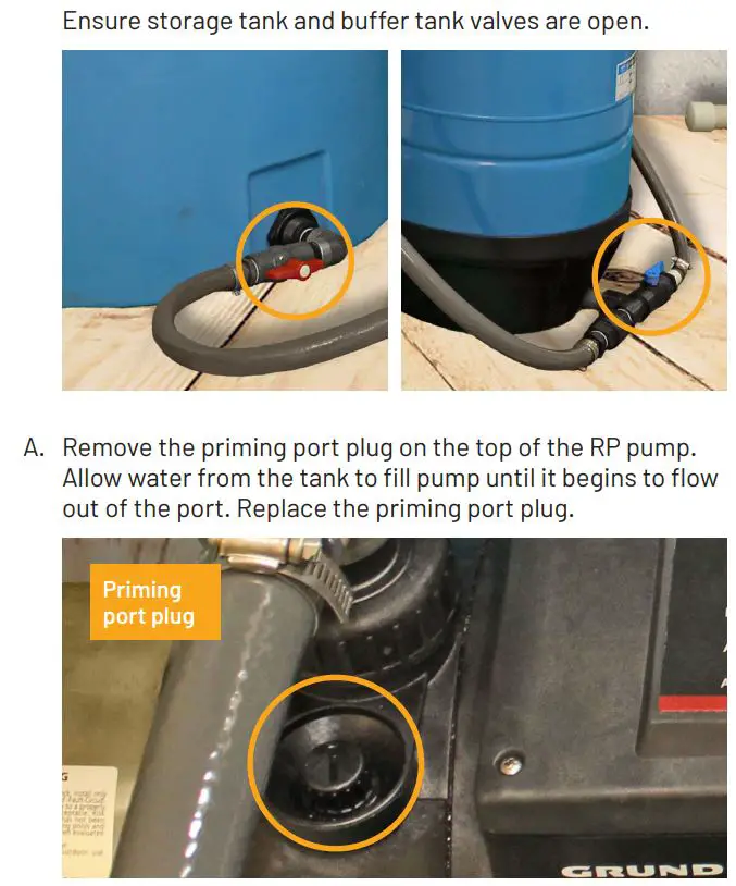 PENTAIR BWS1500 High Flow Reverse Osmosis (Ro) System With Tank Installation Guide - Prime the RP Pump