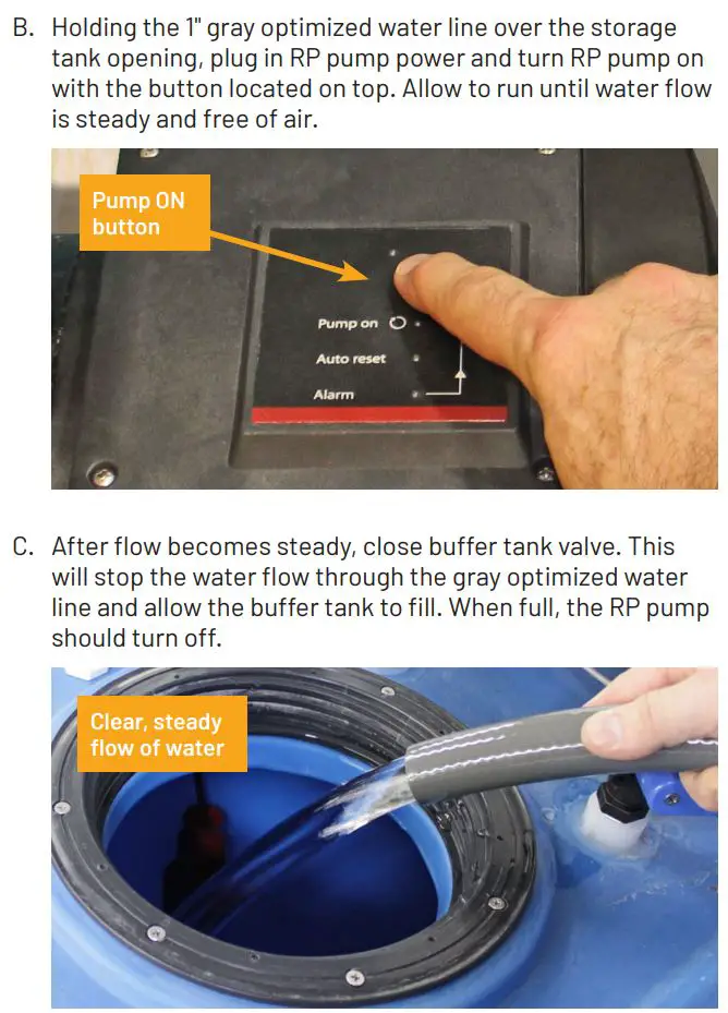 PENTAIR BWS1500 High Flow Reverse Osmosis (Ro) System With Tank Installation Guide - Prime the RP Pump