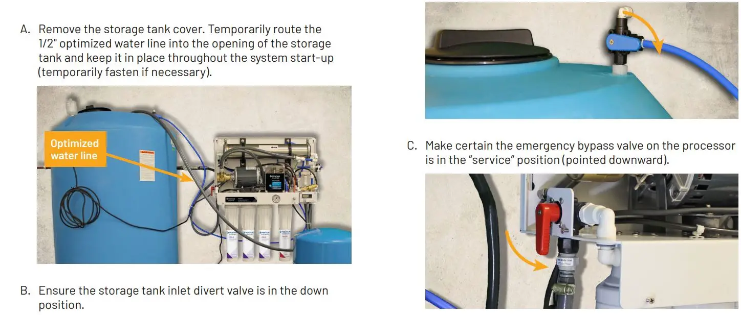 PENTAIR BWS1500 High Flow Reverse Osmosis (Ro) System With Tank Installation Guide - Purge Air and Flush System