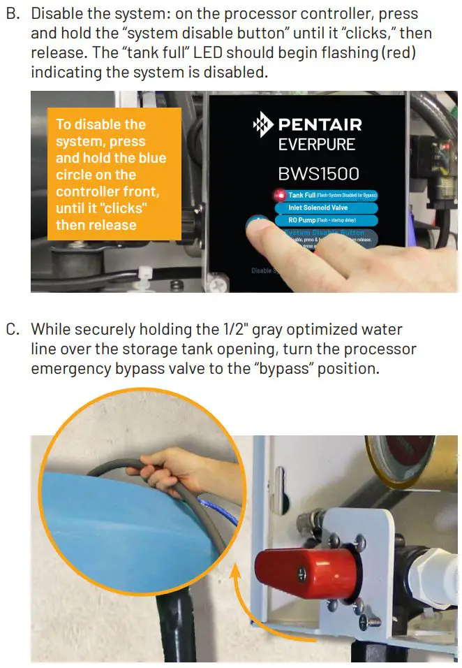 PENTAIR BWS1500 High Flow Reverse Osmosis (Ro) System With Tank Installation Guide - Rapid-Fill the Storage Tank