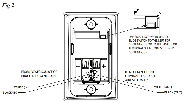 POTTER MT 120 VAC Mini Horn - Dimensions 1