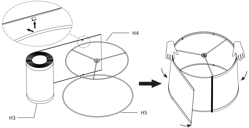 KAWOTI 21169 Table Lamp Set - SHADE ASSEMBLY