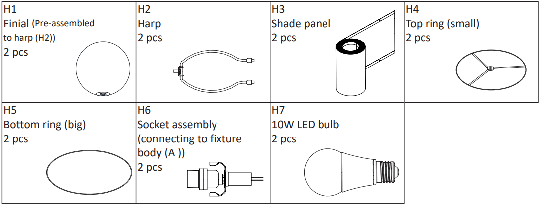 KAWOTI 21169 Table Lamp Set - fig