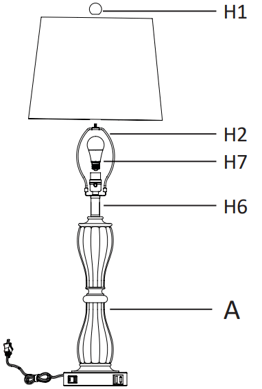 KAWOTI 21169 Table Lamp Set - shade